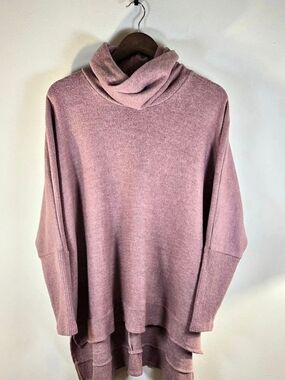 CHERISH Mauve Pink Slouchy Cowl Neck Dolman Oversized Tunic Sweater Sz XS/S